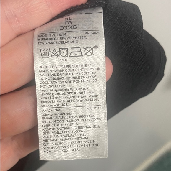 GapFit Black Brushed Tech Jersey Long Sleeve Top XL - Picture 6 of 7